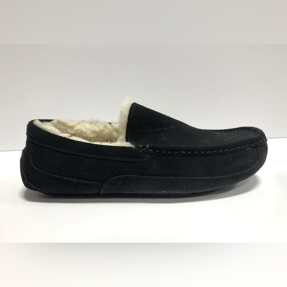 UGG Mens Ascot Slipper Black Suede Size 10 M